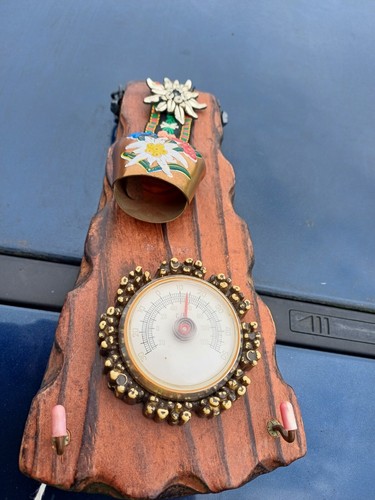 Vintage thermometer cow bell - thermometer,