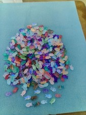 Glass multi-coloured transparent fish beads 10pcs