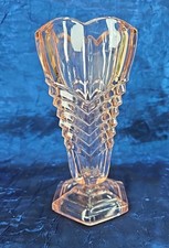 Vintage Chevron Vase In Pink