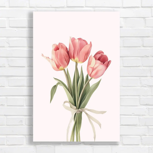 Pink tulips floral original - pink,