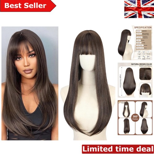Realistic brown long wig - realistic, with