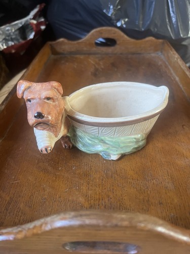 Vintage dog figurine planter - vintage,