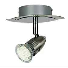 2 X Single Brushed Chrome Spotlight Adjustable GU10 240V Wall Ceiling Light