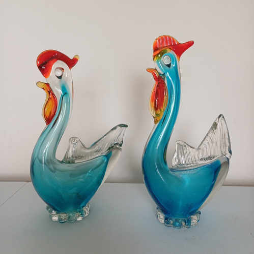 Pair 1960s murano glass - of,
