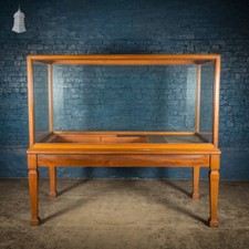 Display Cabinet Case, Large Glazed Victorian Museum Showcase in Teak Timber