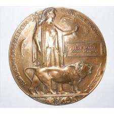ww1 death plaque penny LESLIE