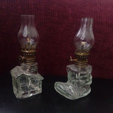 2 Vintage Mini Glass Oil