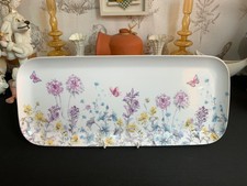 LAURA ASHLEY Melamine Sandwich Tray Flowers & Butterflies 38cm x 16.5cm