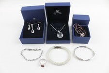 Swarovski Crystal Stardust Silver Tone Shell Matching Set Signed Branded x 7