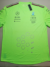 MERCEDES F1 x TOMMY HILFIGER Men UK 3XL Hi Viz Setup 2024 T-Shirt NEW Team Issue