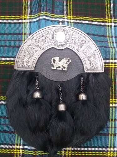 Kilt sporran black - kilt, rabbit