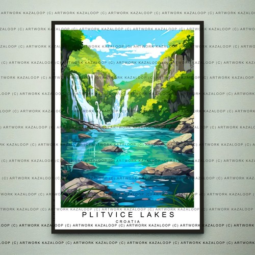 Plitvice waterfalls unframed - plitvice,