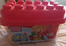 Mega Bloks In Storage Box. 100 Large Size Pieces. Children's Building Blocks.