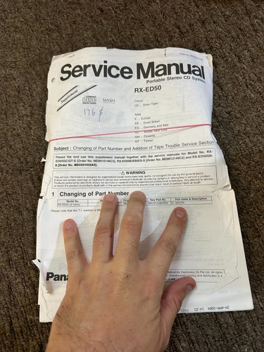 Panasonic ed50 service - panasonic, rx-ed50
