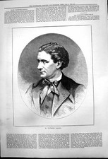 Original Old Antique Print M Victorein Sardou Drama Producer 1878 Victorian