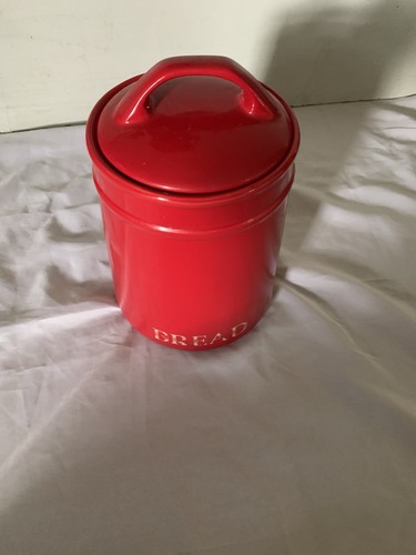 Bread bin deep red ceramic - deep,
