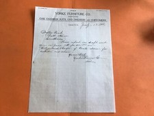 U.S. Yorke Furniture Co Odd Dressers Chiffoniers 1906 Receipt  R39808