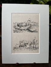 “Asses and Horses” Sir Edwin Landseer RA  2 Etchings on Single Plate 1821 & 1824