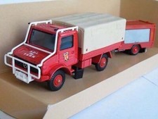 MERCEDES UNIMOG MODEL TRUCK FIRE ENGINE LORRY & TRAILER 1:50 SCALE SOLIDO VEREM