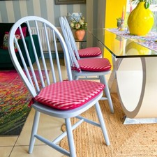 Linen Look Chair Seat Pads | Bright & Loud Colours | Creative Designs 41x41cm