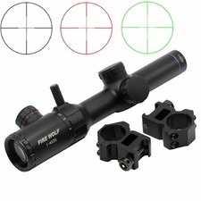 FIRE WOLF 1-4x20 Rifle Scope Green Red Illuminated Riflescope Range Finder