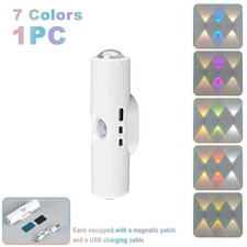 Magnetic RGB LED Night Light Smart Motion Sensor USB Rechargeable Ambient Lamp