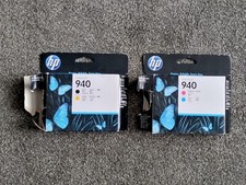 HP 940 BLACK YELLOW C4900A & MAGENTA CYAN C4901A PRINTHEAD SET. DATE 2015, NEW
