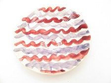 JO IOW Handmade Pottery on the Isle of Wight-Decorative 'Wavy' Saucer 5"D