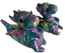 Metallic Blue & Purple Novelty Dragon Slippers ~ Ladies Size 5 - 6 38 39