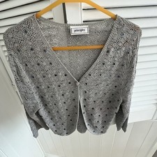 Principles Ladies Lace Jacket /cardigan Size S Grey Lace