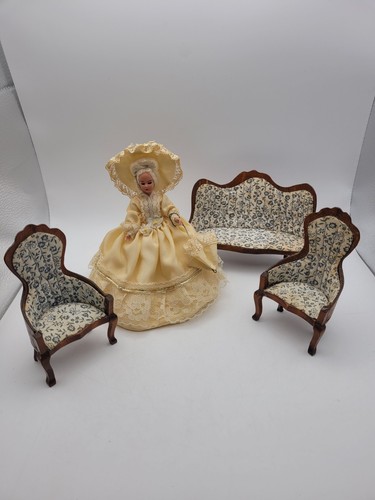 Dolls house sofa 2 chairs - sofa, &