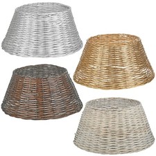 Christmas Natural Large Willow Wicker Woven Rattan Tree Skirt Base Cover Stand
