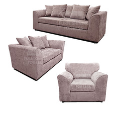 Monaco Pink Corner Sofa Chenille Fabric Sofa Suite Set Living Room Seating