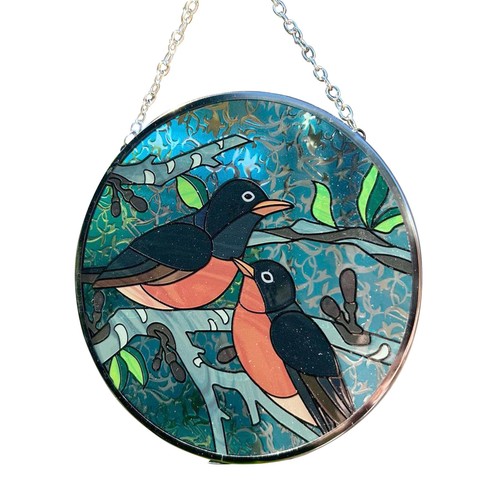 Robin redstart glass sun - redstart,