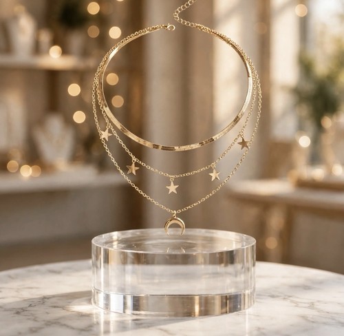 Gold tone layered snake chain - layered,