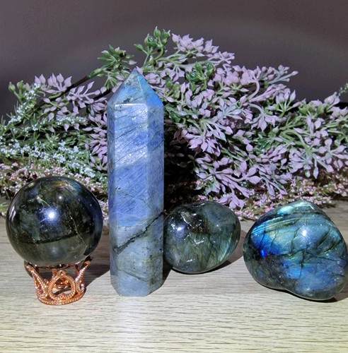 Labradorite crystal tower - labradorite,