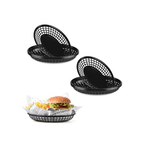 Oval black plastic - 8x,