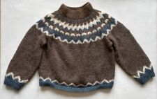 Vtg 1950s 60s Womens Norwegian Handknitted Fairisle Wool Cardigan