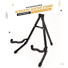 Guitar Stand Blue Folding Metal Electric Acoustic Free Standing A Frame Stand