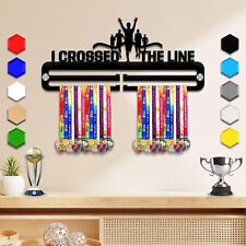 I CROSSED THE LINE Medal Display Holder Athletic Medal Hanger Marathon Runner