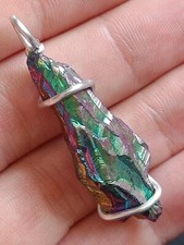 Multicolour Fume Plated Quartz pendant irregular lemurian crystal handmade