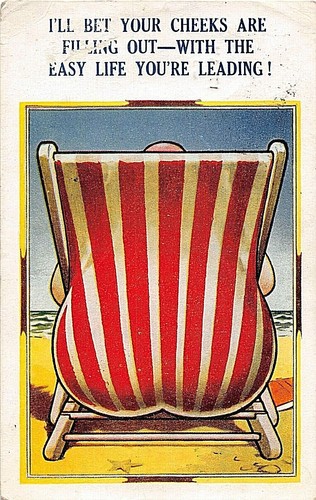 Postcard comic fat lady - postcard,
