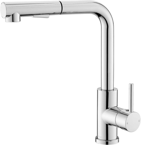 Kitchen mixer tap with - with, pull