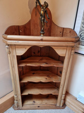 ANTIQUE PINE CORNER FLOOR OR WALL CUPBOARD CABINET SHELVES