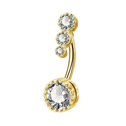 Belly bars navel - navel, cz