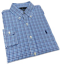 Polo Ralph Lauren Tattersall Performance Stretch Long-Sleeve Woven Shirt in Blue