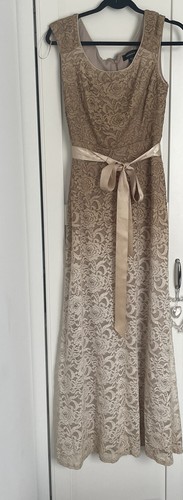 Gold lace maxi dress - maxi, size