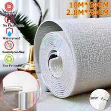 10M Thicken Self Adhesive Thermal Insulation Wallpaper Linen Plain Wall Sticker,