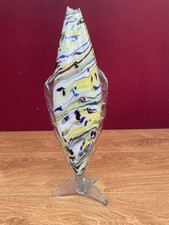 Vintage Murano Style Large Multi Coloured Glass Upright Or Lay down Fish