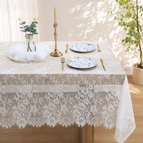 Qhgpnt lace tablecloth - lace, white